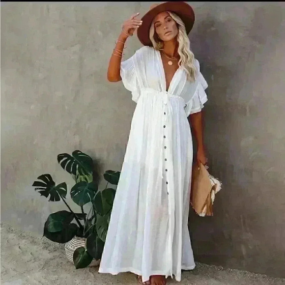 Vintage Bohemian Long Beach Dress - Picture 3 of 16